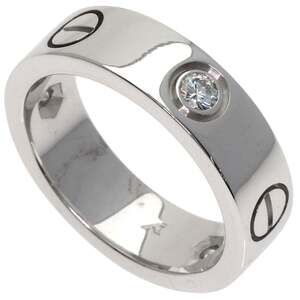 CARTIER 18k Silver Diamond Love Ring #51